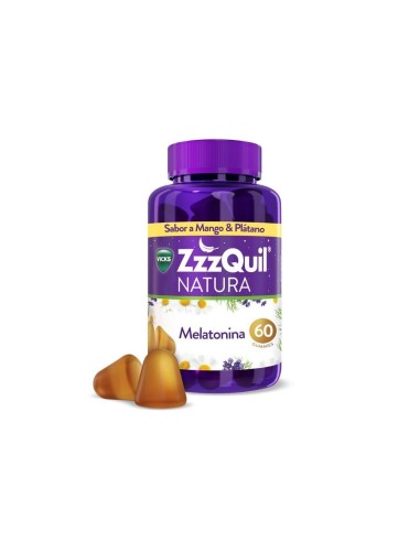 Zzzquil Natura Melatonina Sabor Mango & Plátano 60 gummies