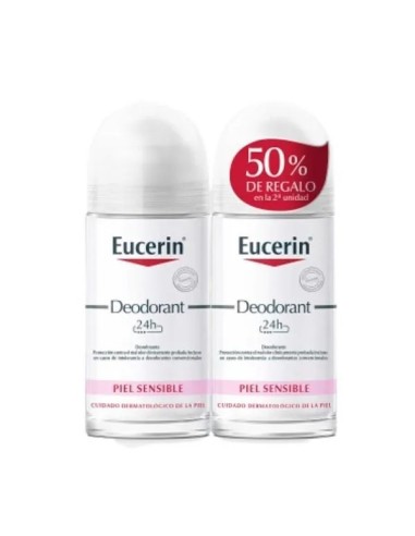 Eucerin Duplo Desodorante Piel Sensible Roll-On 24h 2x50ml